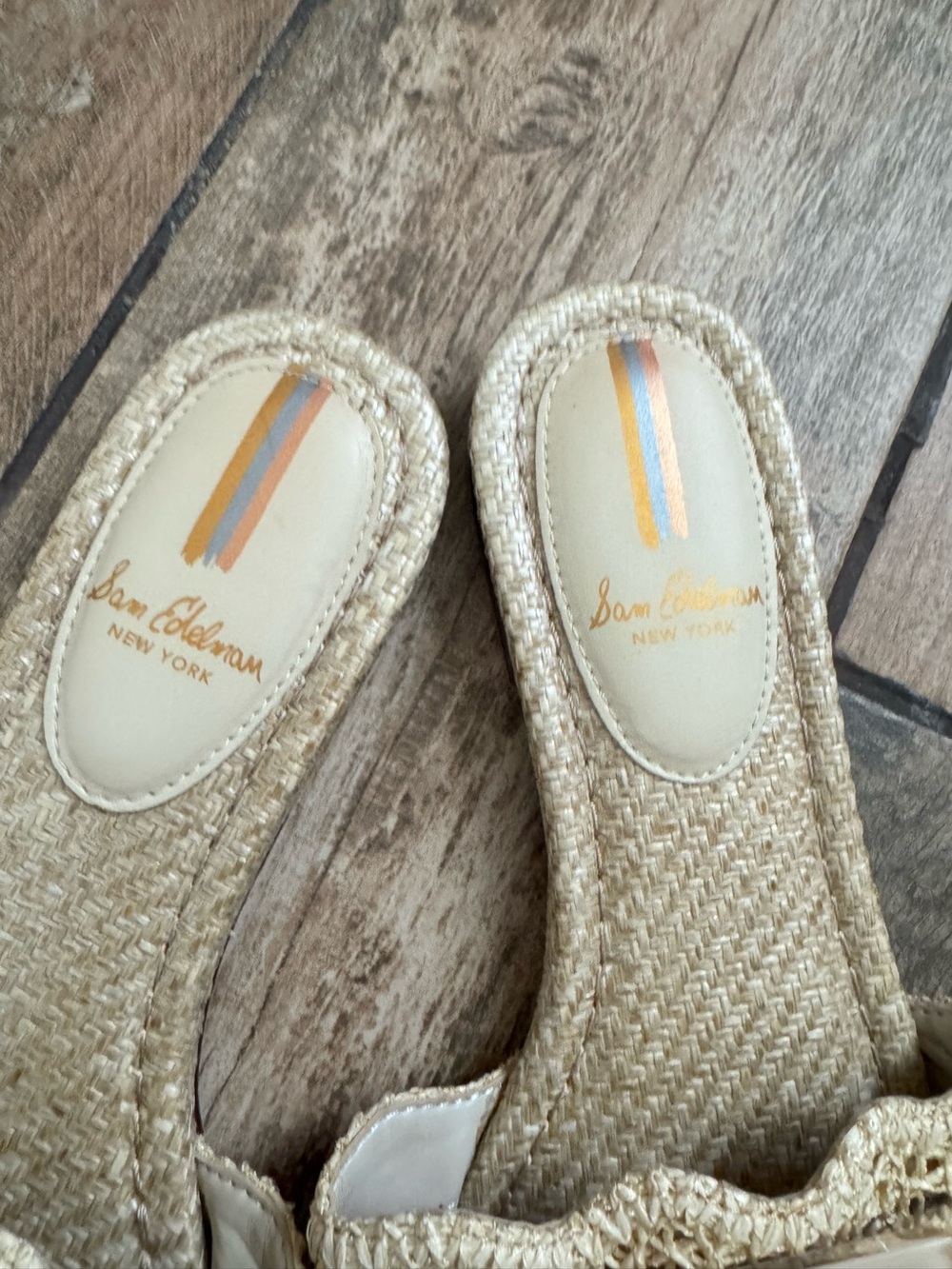 Sam Edelman Bambi Natural Woven Slide Sandals with Square Buckles Size 8 - Picture 4 of 5